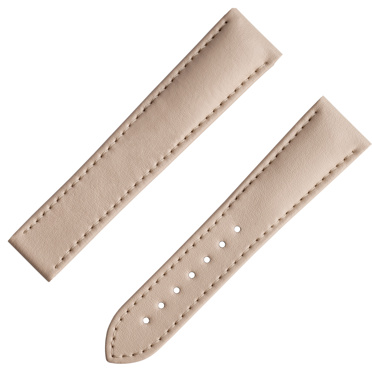 OMEGA Two‑piece strap Beige vegan strap with foldover clasp — 032Z017131W