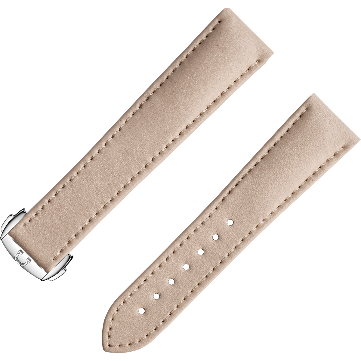 OMEGA Two‑piece strap Beige vegan strap with foldover clasp — 032Z017131W
