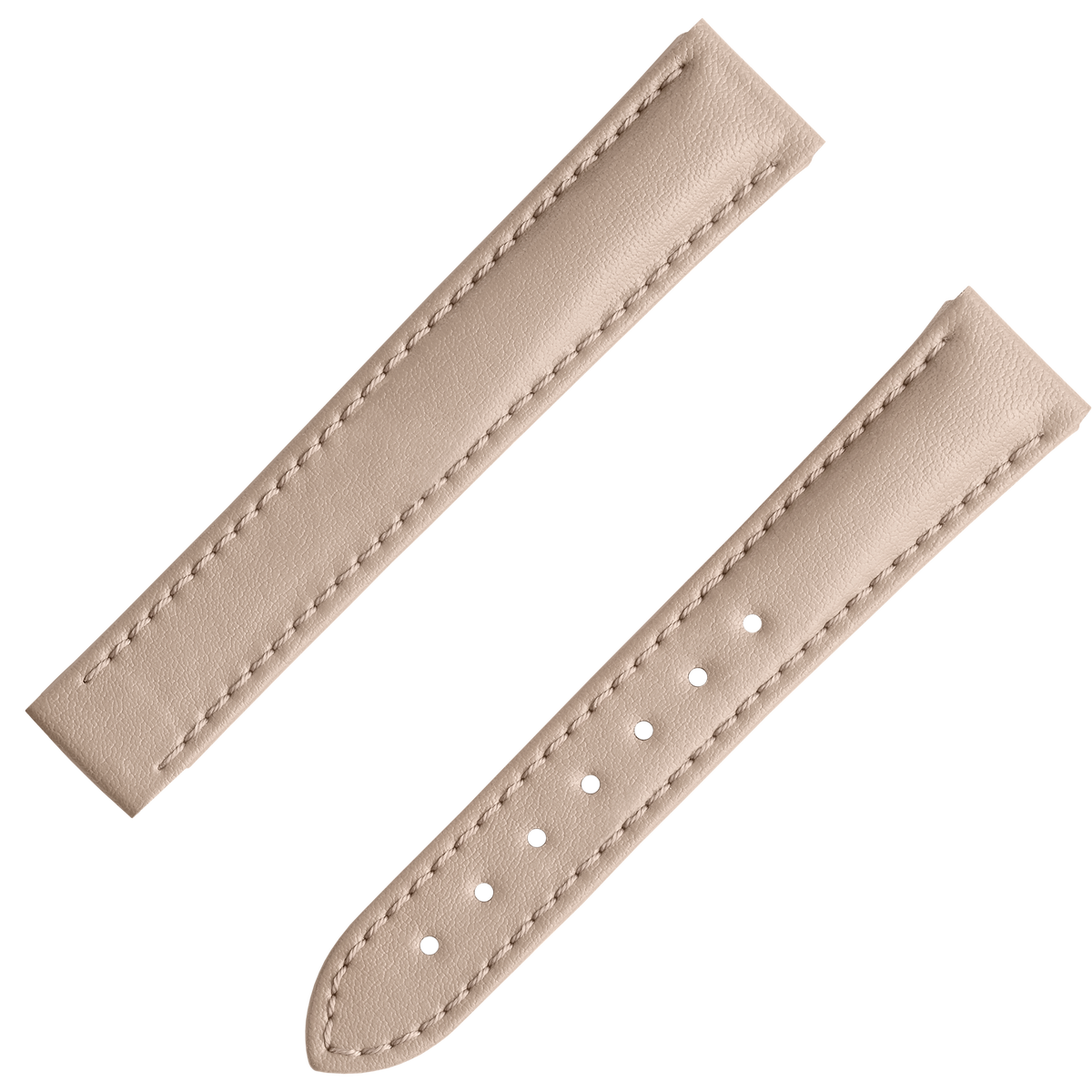 OMEGA Two‑piece strap Beige vegan strap with foldover clasp — 032Z017131W