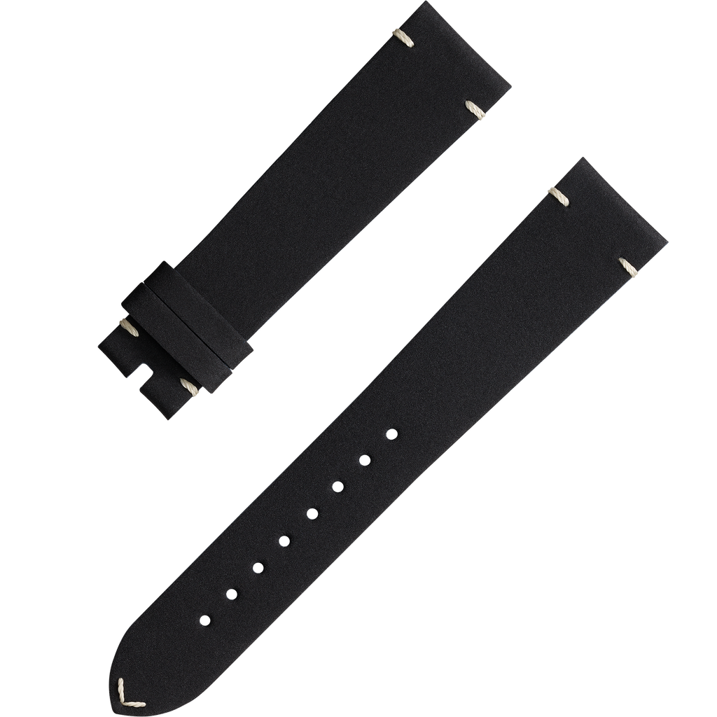 OMEGA Two‑piece strap Black leather strap with pin buckle — 032CUZ006675W