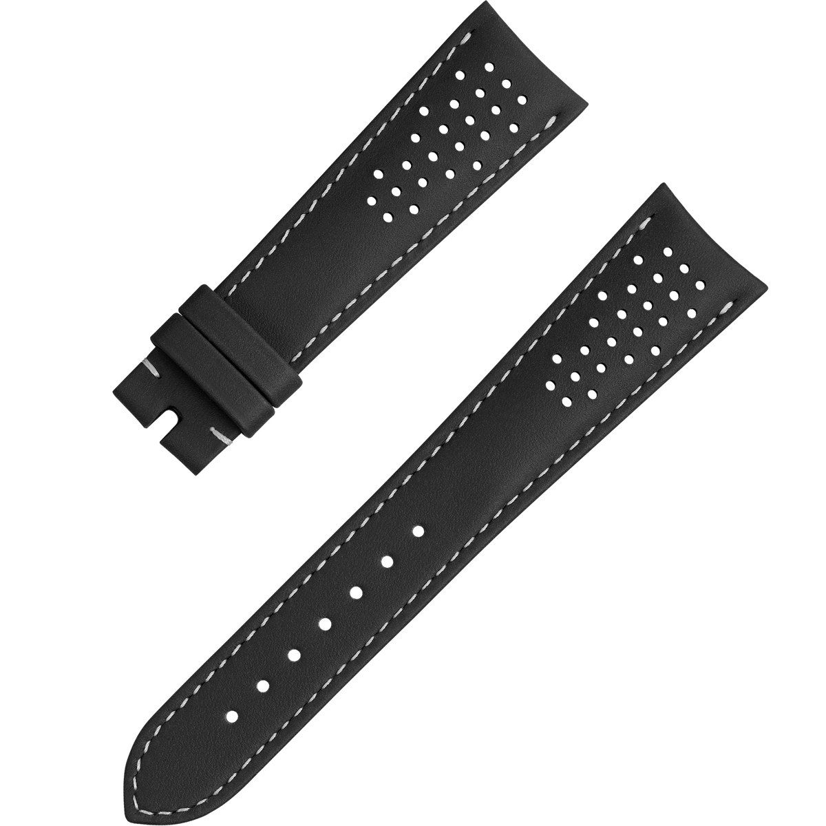 OMEGA Two‑piece strap Black leather strap with pin buckle — 032CUZ010017W