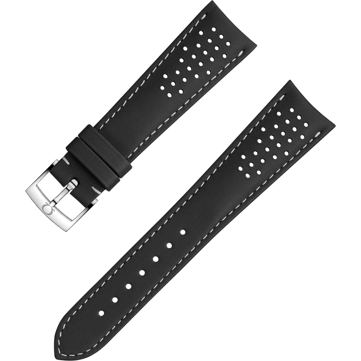 OMEGA Two‑piece strap Black leather strap with pin buckle — 032CUZ010017W