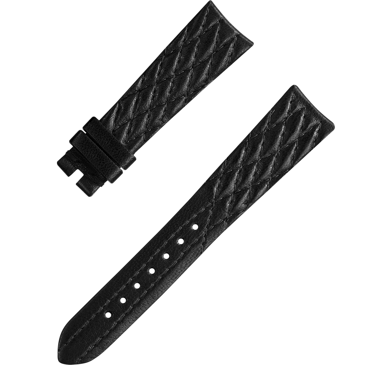 OMEGA Two‑piece strap Black leather strap with pin buckle — 032CUZ011300W
