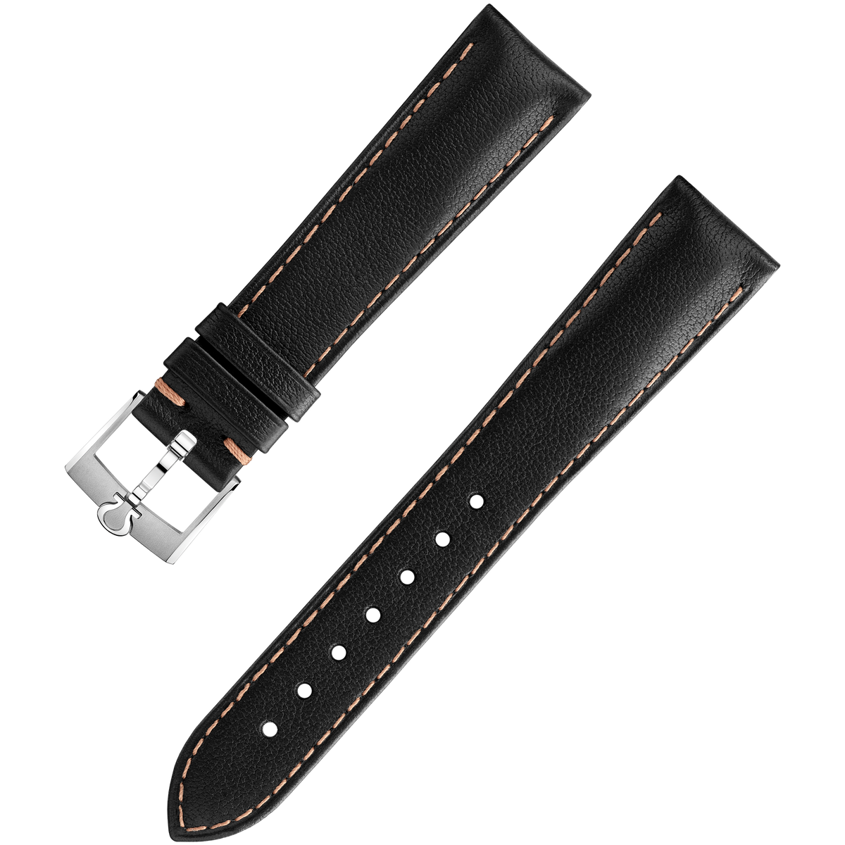 OMEGA Two‑piece strap Black leather strap with pin buckle — 032Z020123W