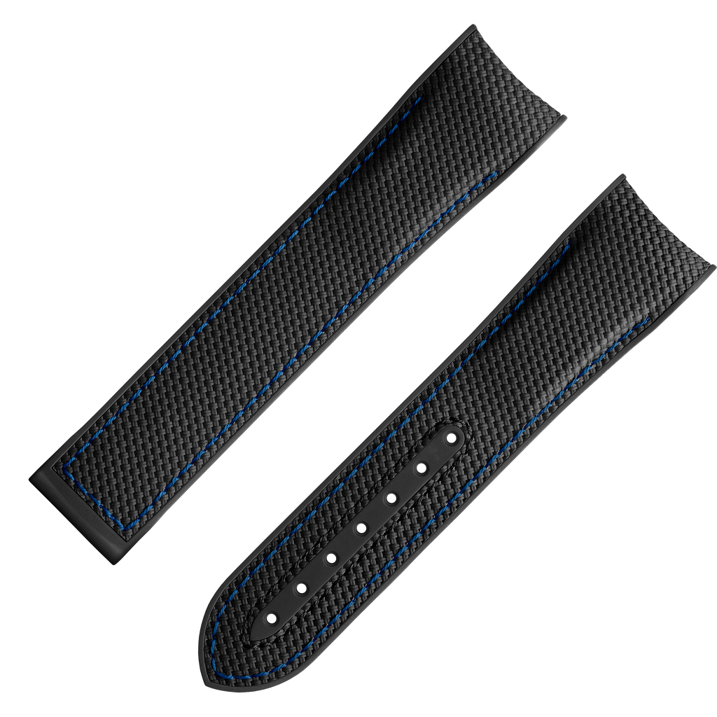 OMEGA Two‑piece strap Black rubber strap with foldover clasp for the Seamaster Planet Ocean 600M — 032CVZ005518W