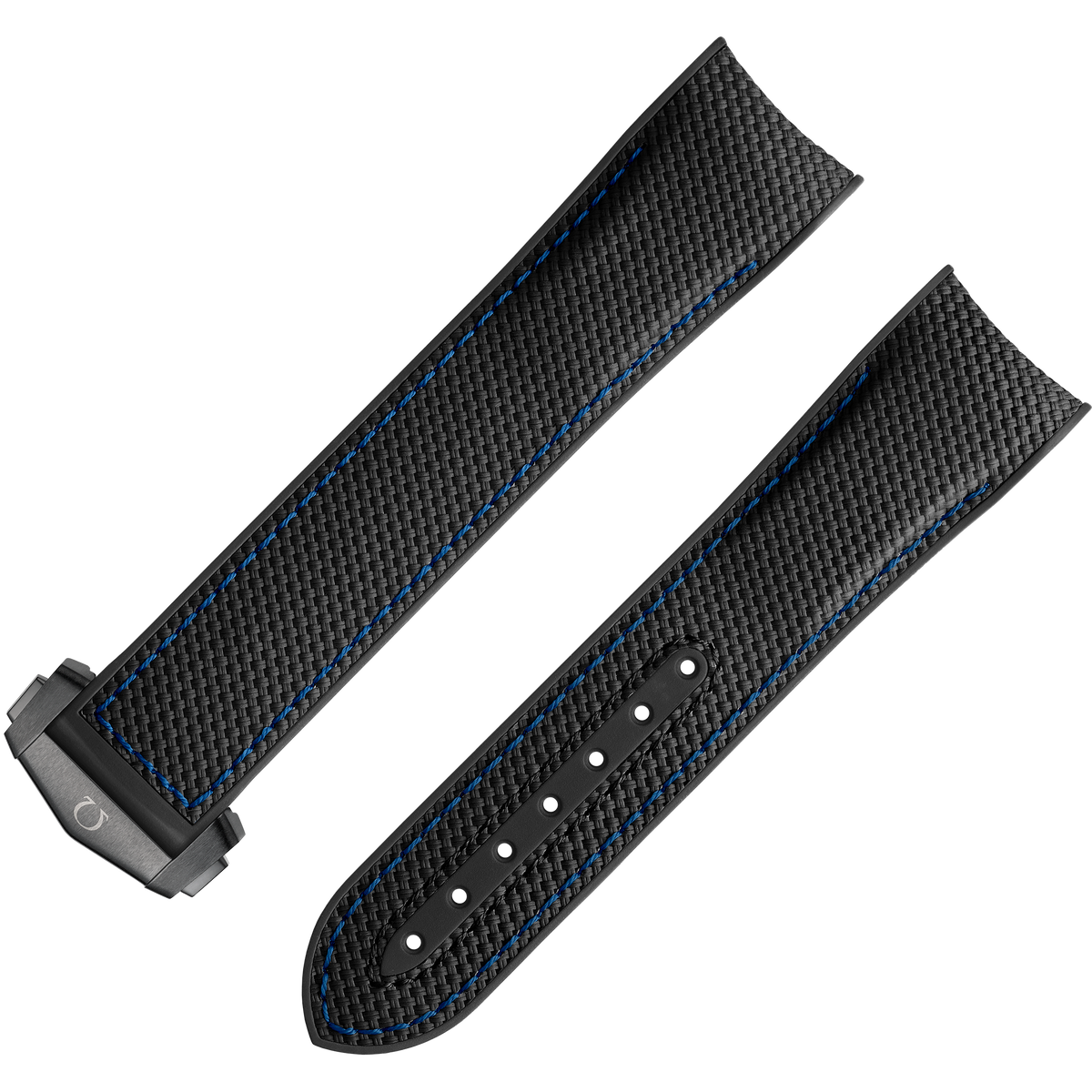 OMEGA Two‑piece strap Black rubber strap with foldover clasp for the Seamaster Planet Ocean 600M — 032CVZ005518W