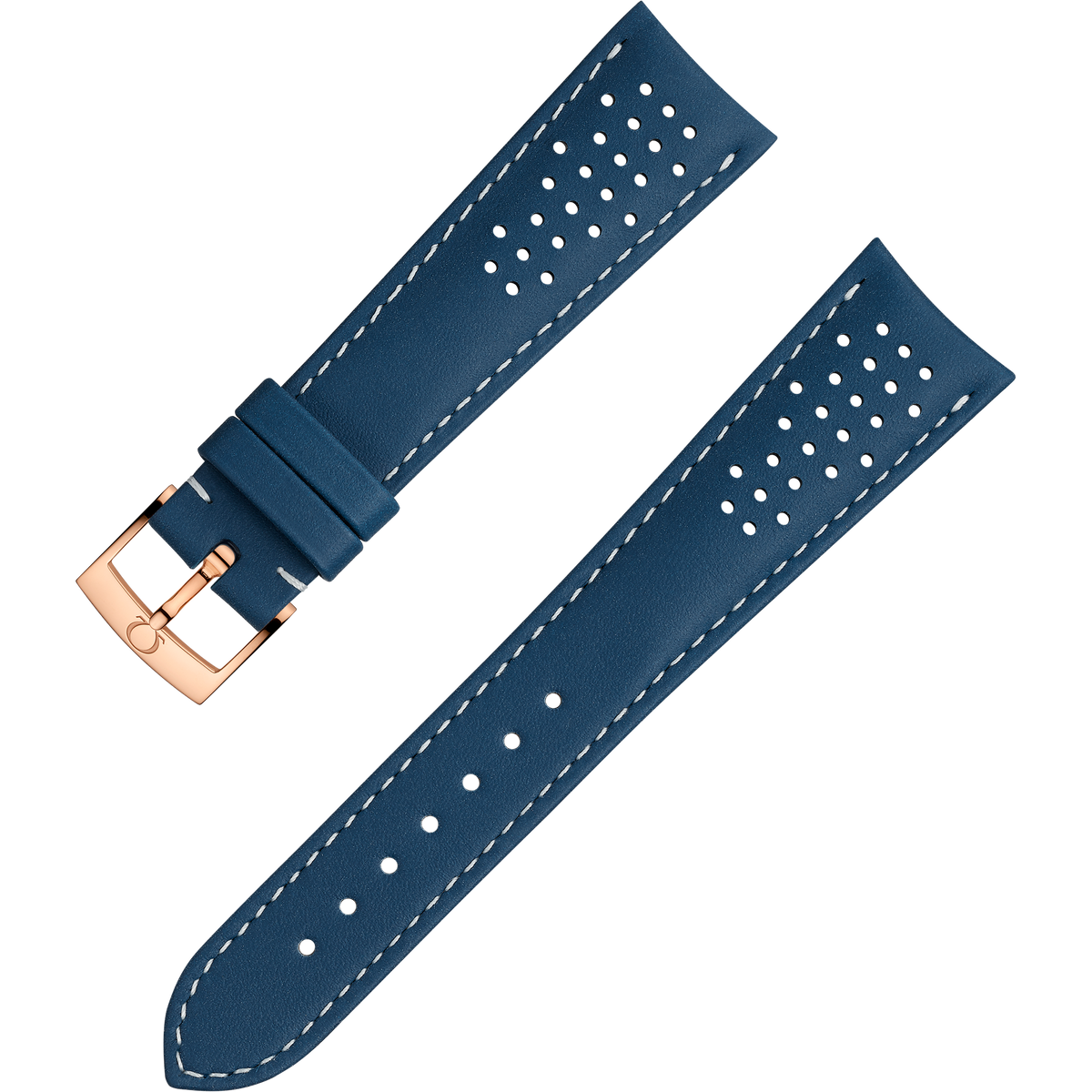 OMEGA Two‑piece strap Blue leather strap with pin buckle — 032CUZ010011W
