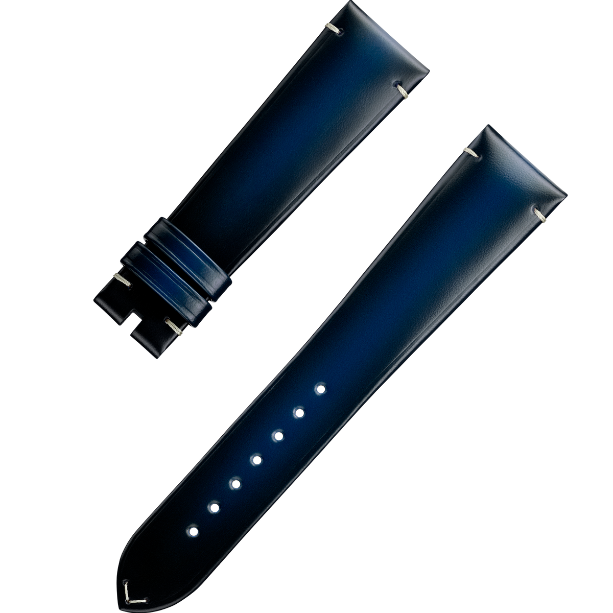 OMEGA Two‑piece strap Blue leather strap with pin buckle — 032CUZ015962W