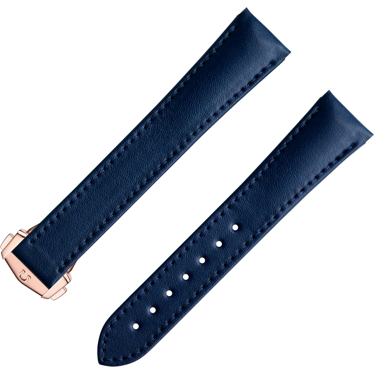 OMEGA Two‑piece strap Blue vegan strap with foldover clasp — 032Z017134W