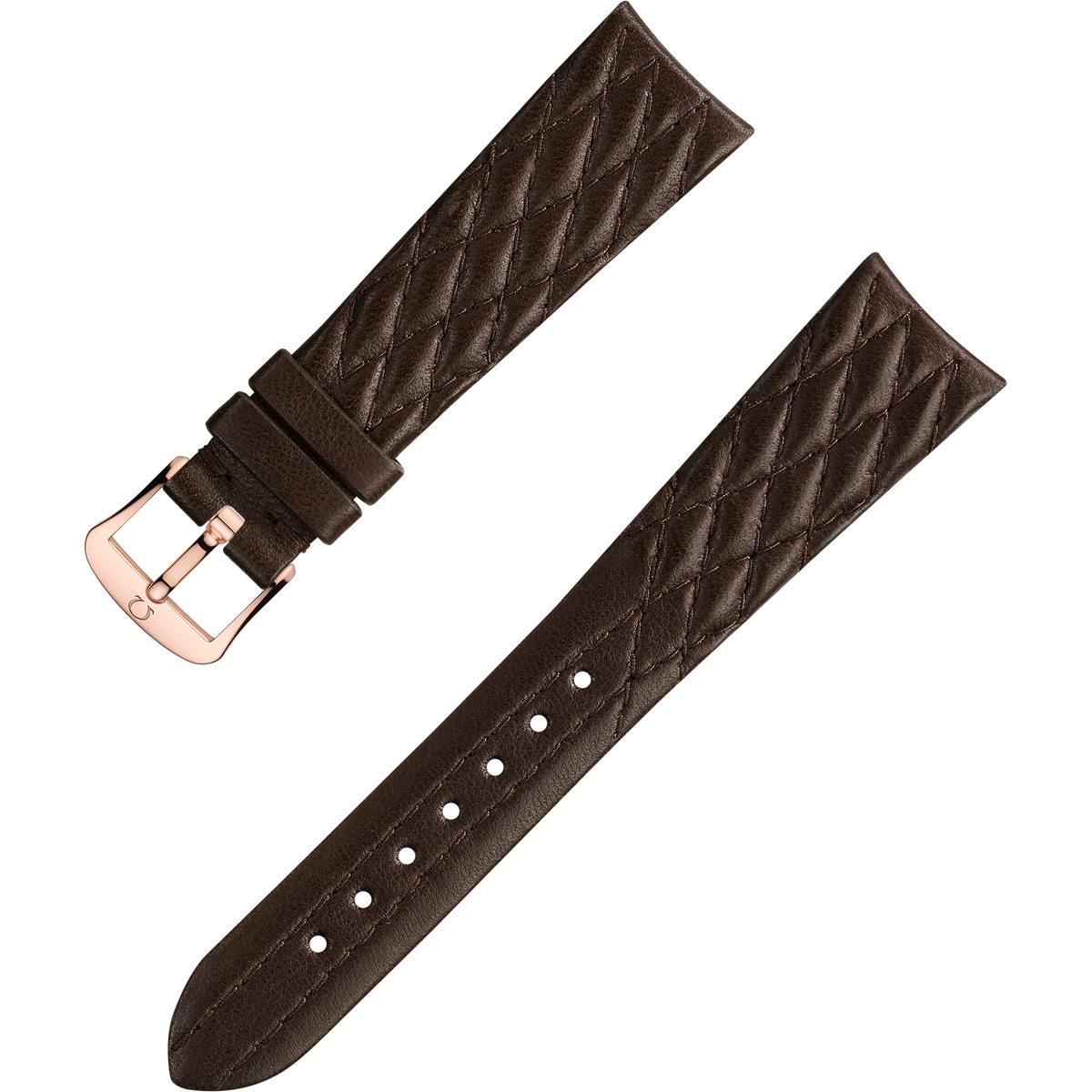 OMEGA Two‑piece strap Brown leather strap with pin buckle — 032CUZ011288W