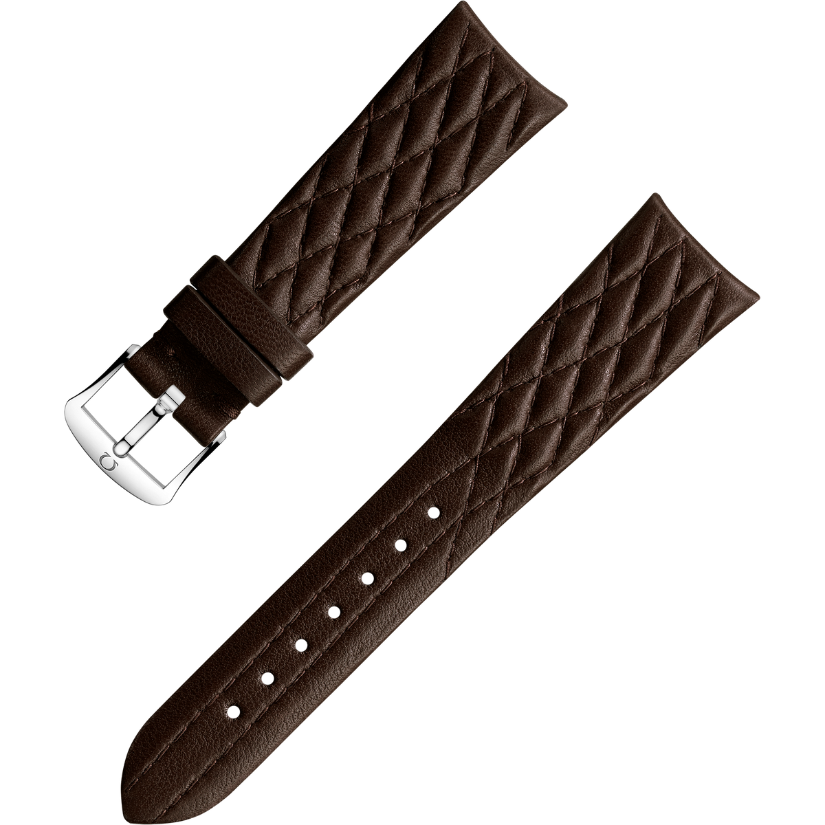 OMEGA Two‑piece strap Brown leather strap with pin buckle — 032CUZ011288W