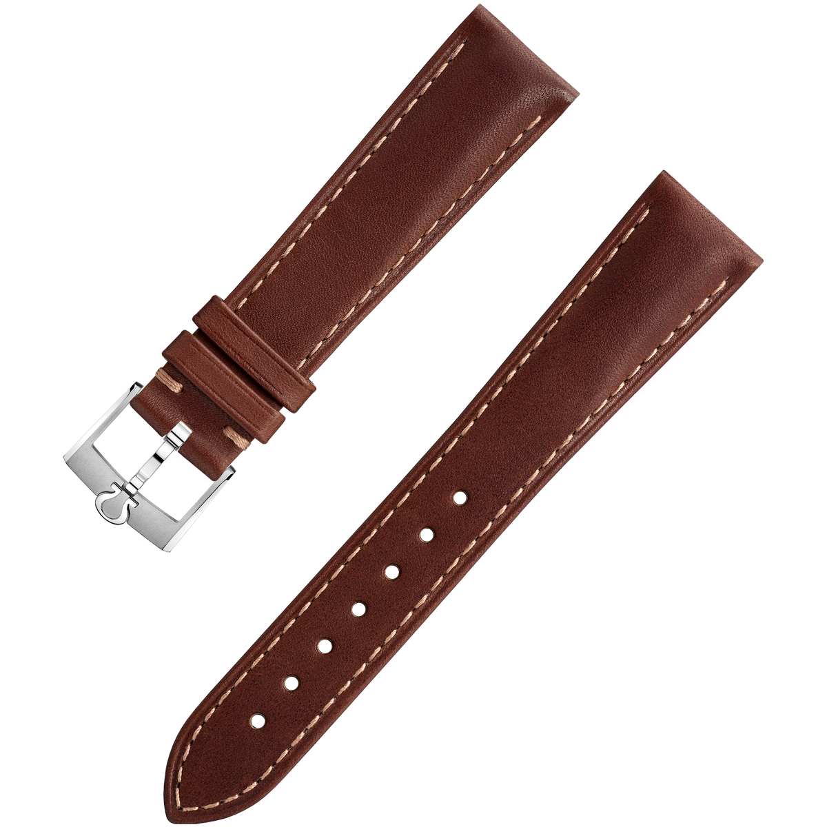 OMEGA Two‑piece strap Brown leather strap with pin buckle — 032Z020704W