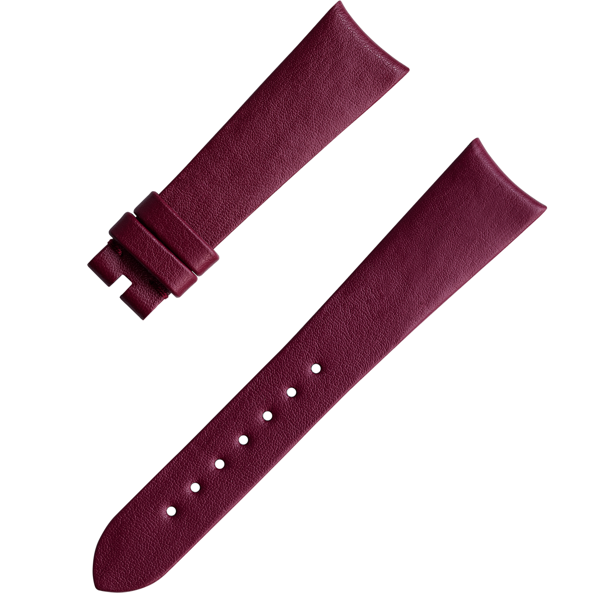 OMEGA Two‑piece strap Burgundy vegan strap with pin buckle — 032Z017136W
