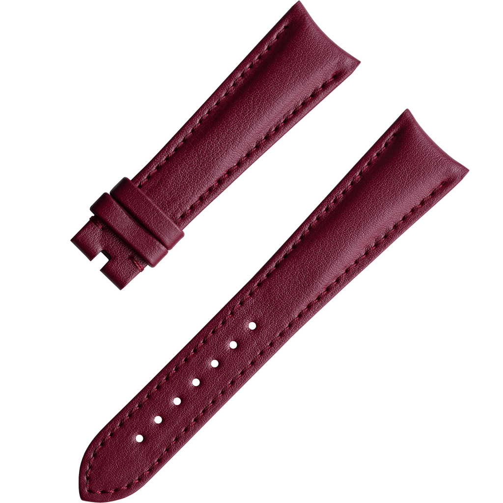 Two-piece strap - Burgundy vegan strap with pin buckle - 032Z017137W - View 1