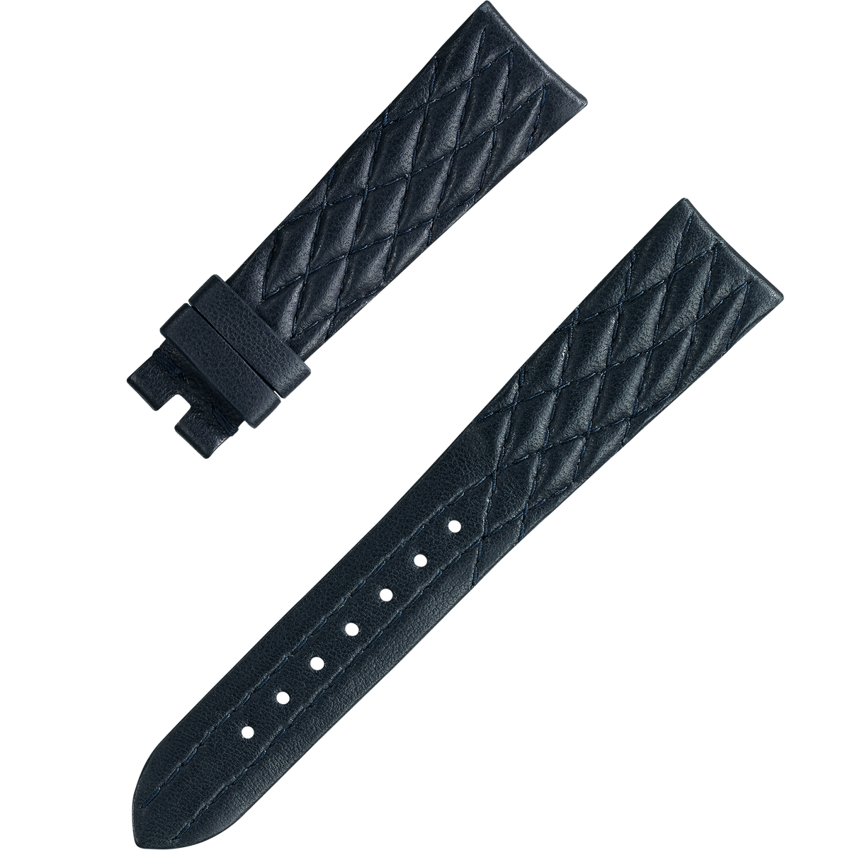 OMEGA Two‑piece strap Dark blue leather strap with pin buckle — 032CUZ011315W