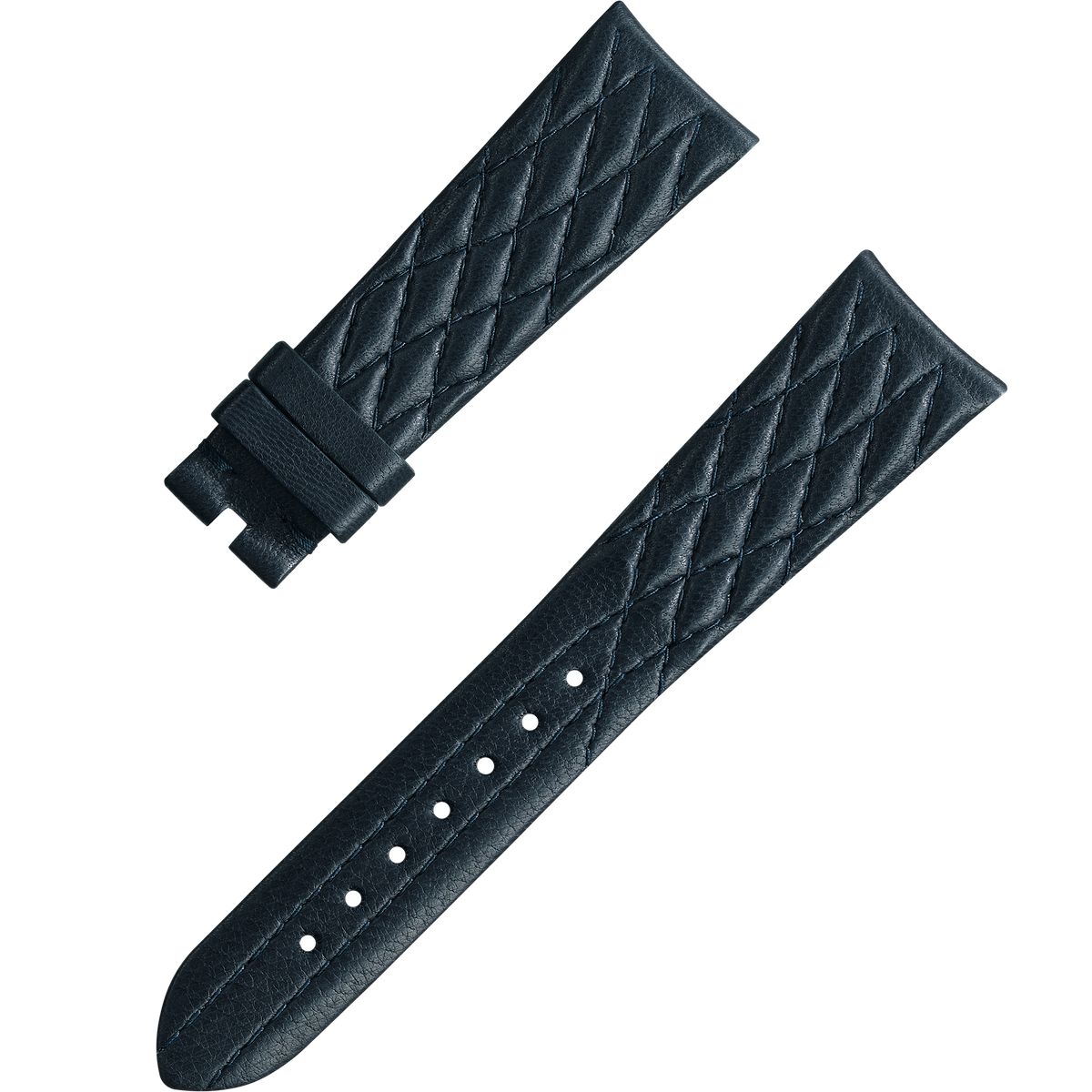 OMEGA Two‑piece strap Dark blue leather strap with pin buckle — 032CUZ011315W