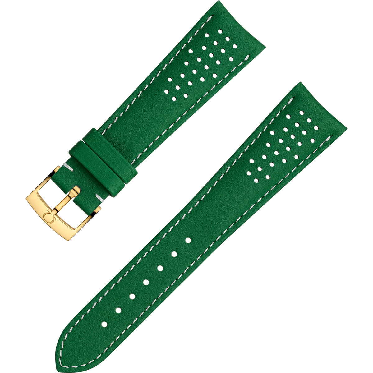 OMEGA Two‑piece strap Green leather strap with pin buckle — 032CUZ010023W