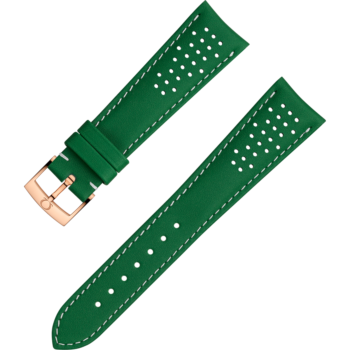 OMEGA Two‑piece strap Green leather strap with pin buckle — 032CUZ010023W