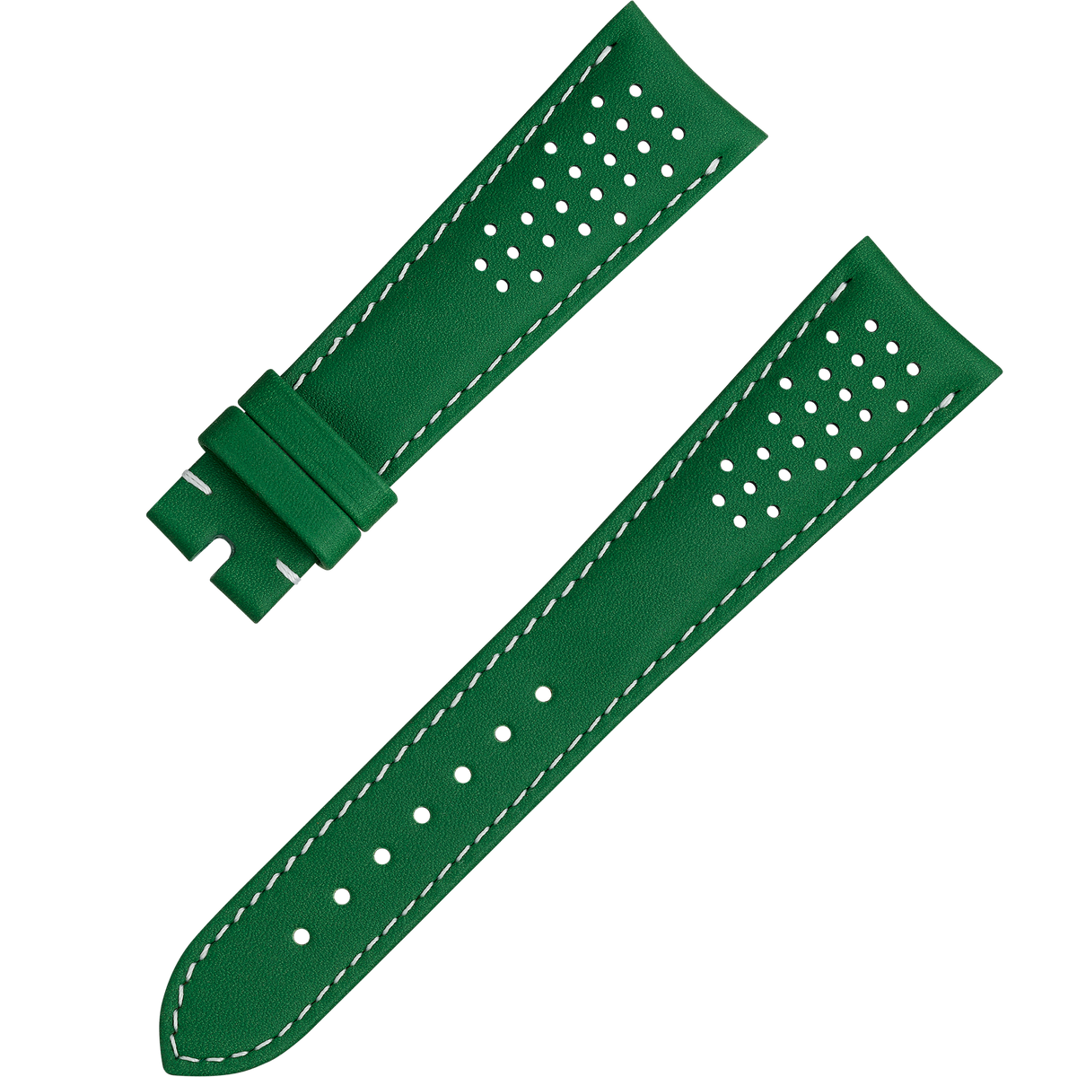 Two-piece strap - Green leather strap with pin buckle - 032CUZ010023W - View 1