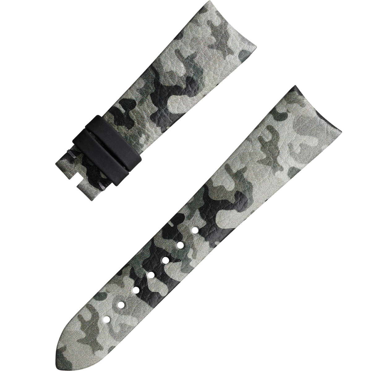 OMEGA Two‑piece strap Grey camo leather strap with pin buckle — 032CUZ011912W
