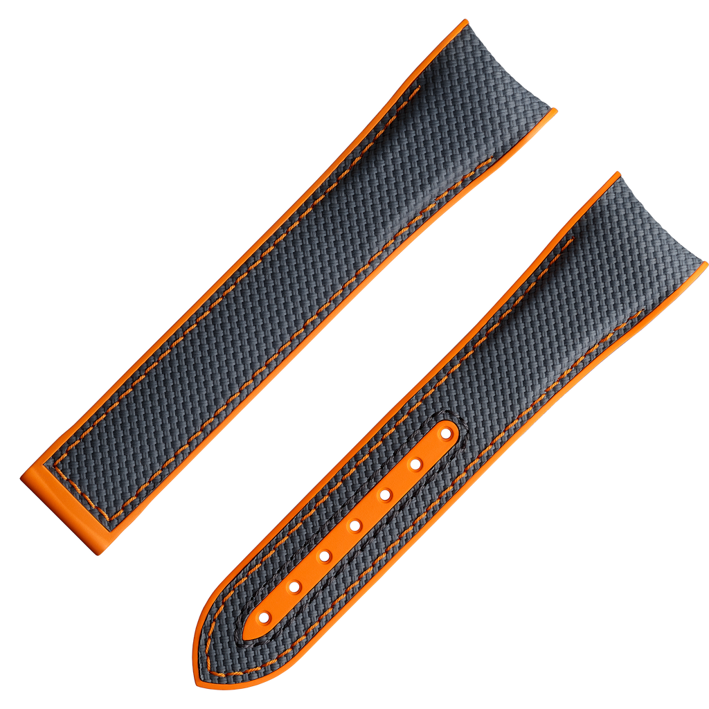 OMEGA Two‑piece strap Seamaster Planet Ocean 600M grey rubber strap with foldover clasp — 032CVZ005088W
