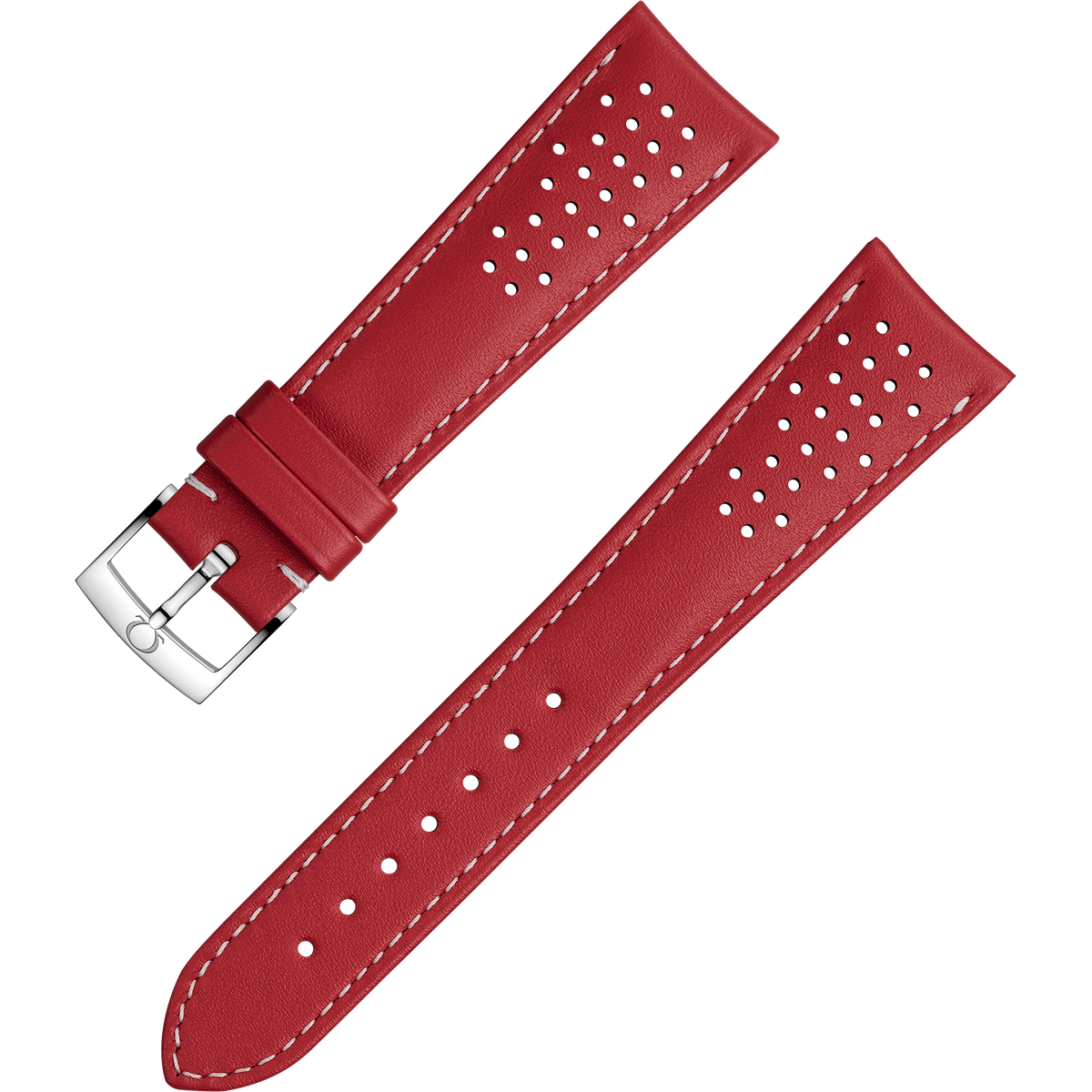 OMEGA Two‑piece strap Red leather strap with pin buckle — 032CUZ010020W