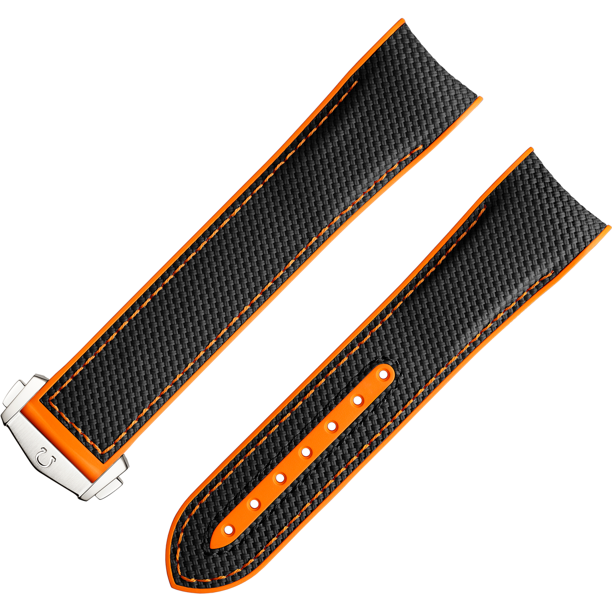 OMEGA Two‑piece strap Black rubber strap with foldover clasp for the Seamaster Planet Ocean 600M — 032CVZ005087W