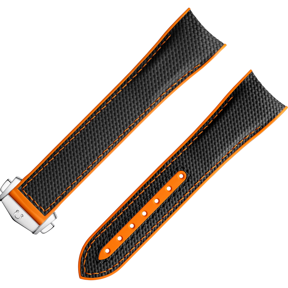 OMEGA Two‑piece strap Black rubber strap with foldover clasp for the Seamaster Planet Ocean 600M — 032CVZ005087W
