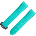 OMEGA Two‑piece strap Seamaster Planet Ocean 600M turquoise rubber strap with foldover clasp — 032Z018938W