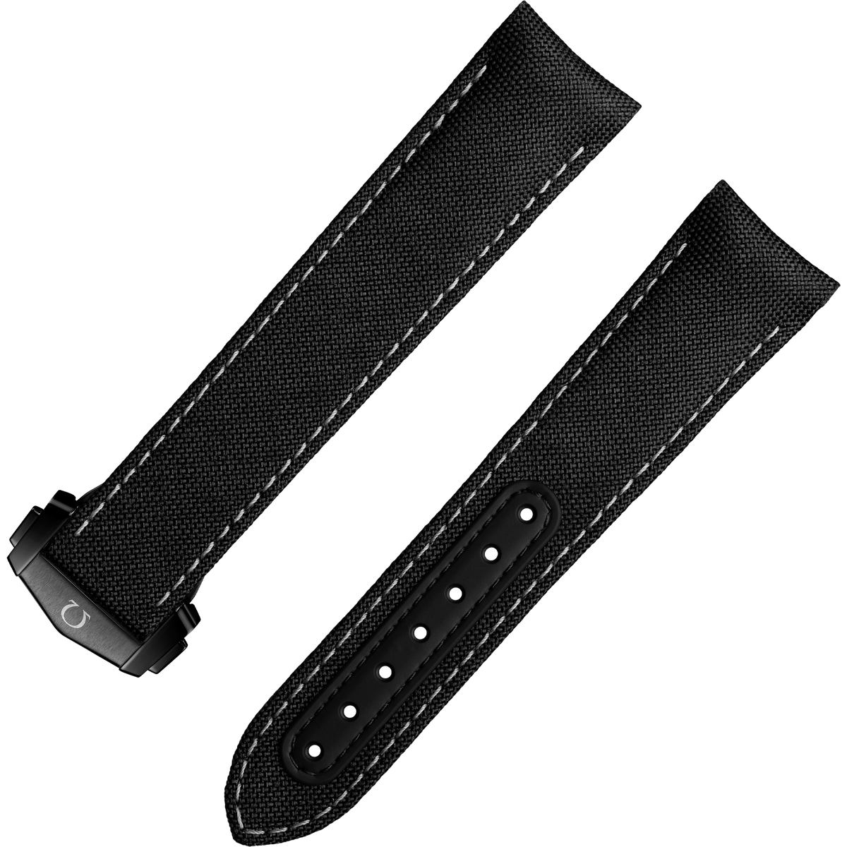 OMEGA Two‑piece strap Speedmaster Dark Side of the Moon black fabric strap with foldover clasp — 032Z017237W