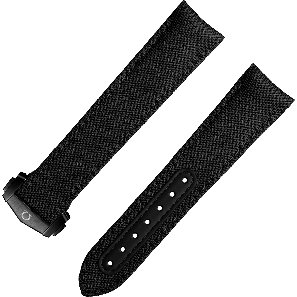 OMEGA Two‑piece strap Speedmaster Dark Side of the Moon black fabric strap with foldover clasp — 032Z020830W