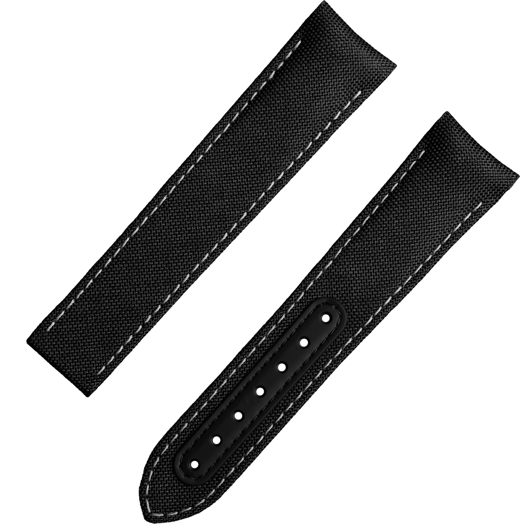 Two-piece strap - Speedmaster Dark Side of the Moon black fabric strap with foldover clasp - 032Z017237W - View 1
