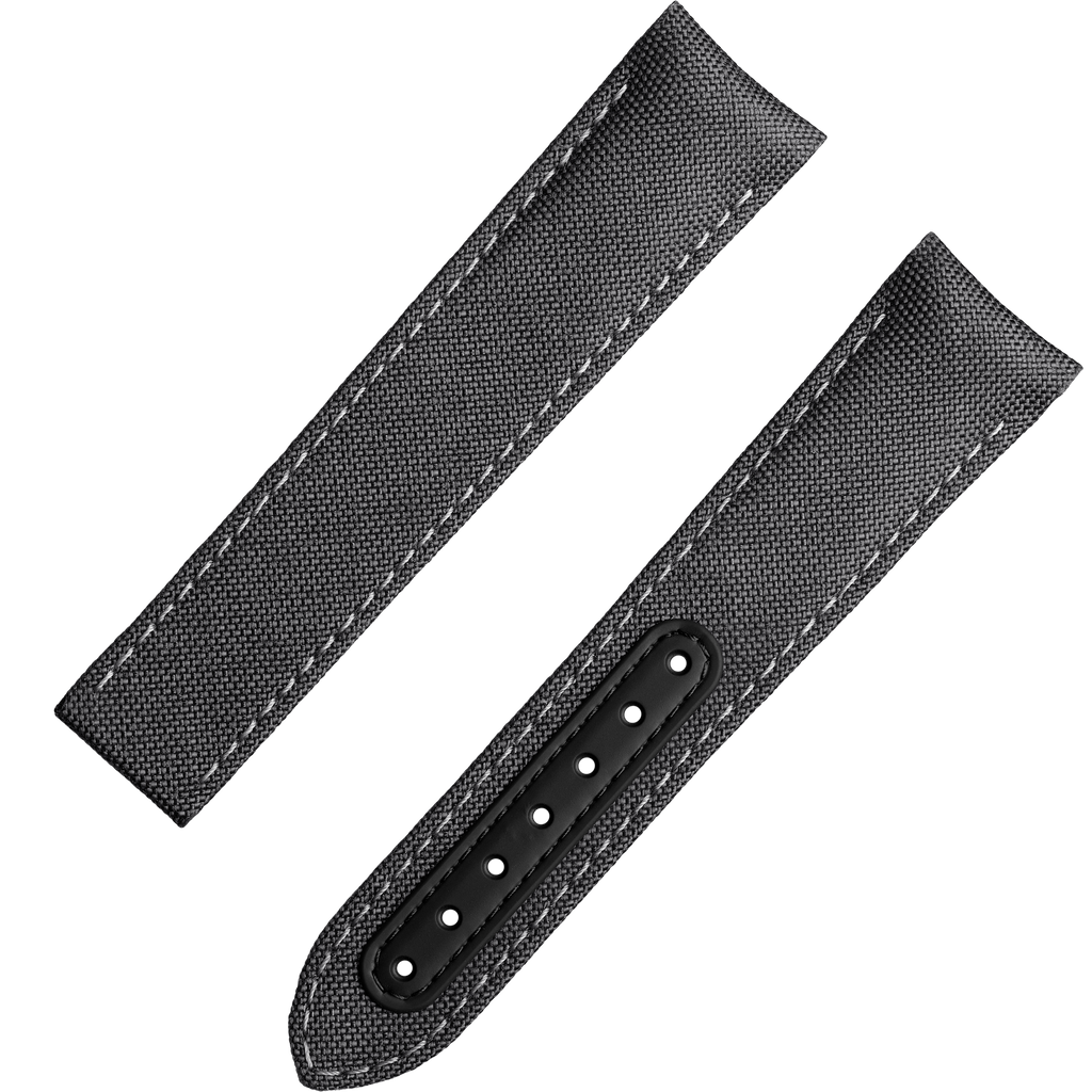 OMEGA Two‑piece strap Speedmaster Dark Side of the Moon grey fabric strap with foldover clasp — 032Z020350W