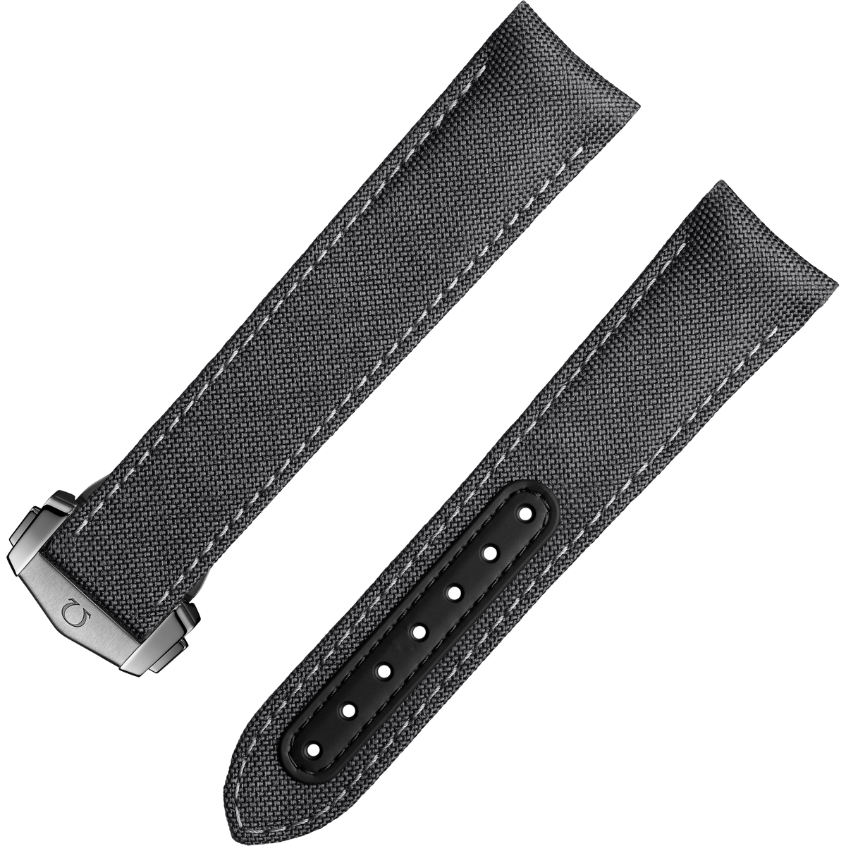 OMEGA Two‑piece strap Speedmaster Dark Side of the Moon grey fabric strap with foldover clasp — 032Z020350W