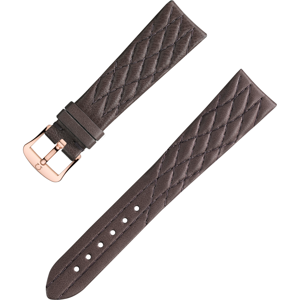 OMEGA Two‑piece strap Taupe brown leather strap with pin buckle — 032CUZ011294W
