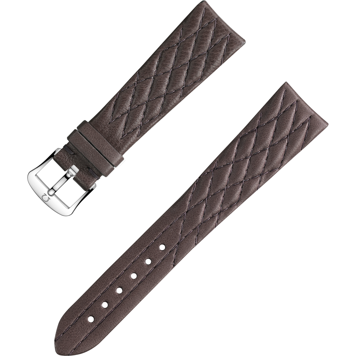 OMEGA Two‑piece strap Taupe brown leather strap with pin buckle — 032CUZ011294W