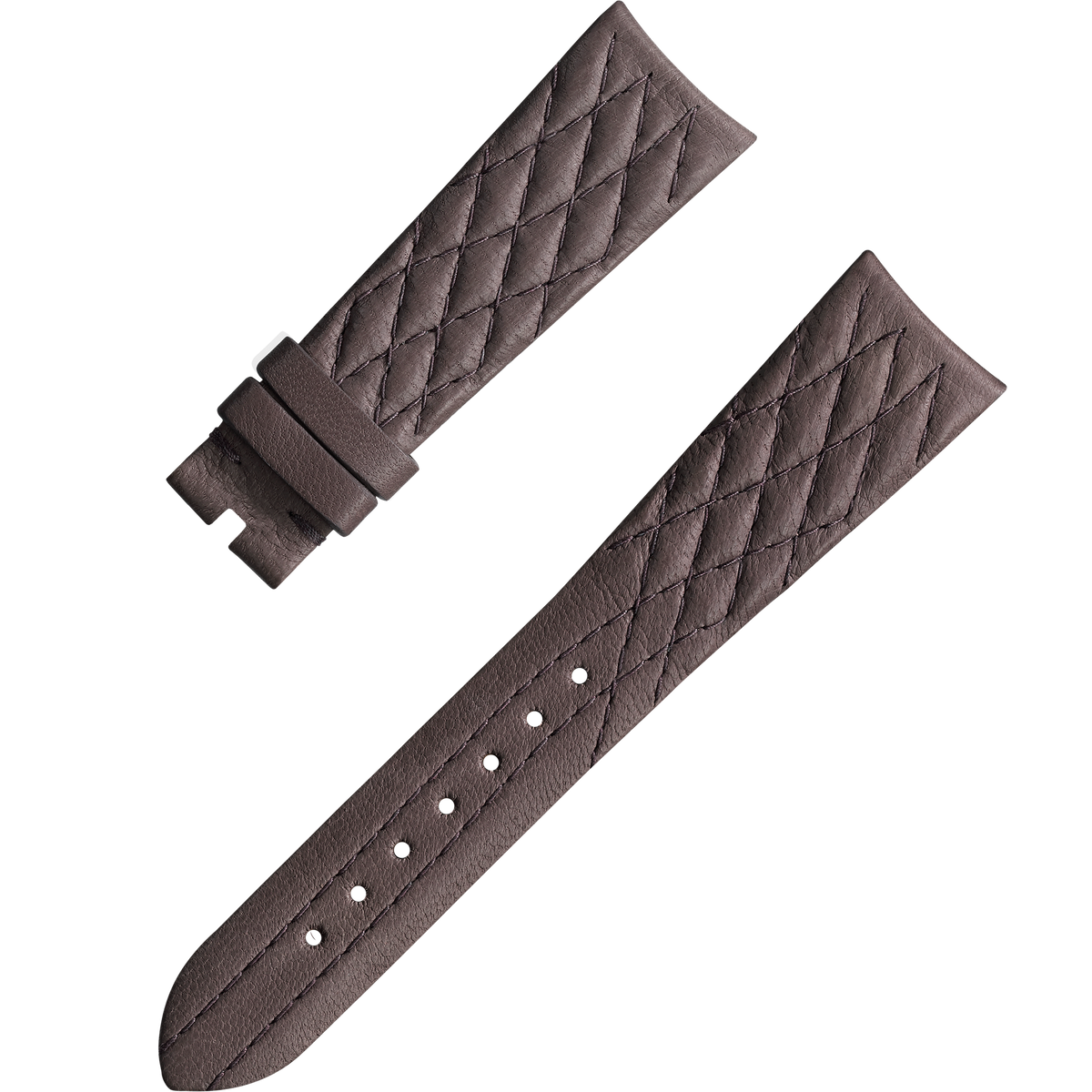 OMEGA Two‑piece strap Taupe brown leather strap with pin buckle — 032CUZ011294W