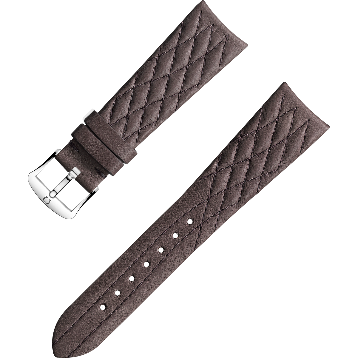 OMEGA Two‑piece strap Taupe brown leather strap with pin buckle — 032CUZ011294W