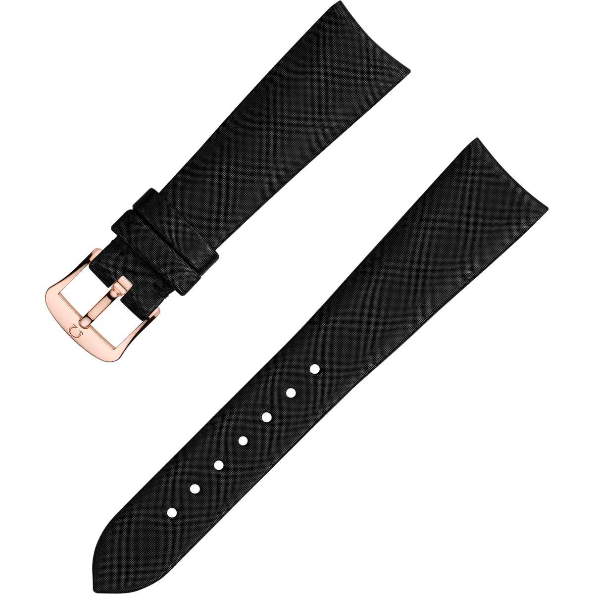 OMEGA Two‑piece strap Technological-satin black strap with pin buckle — 032CWZ010000W