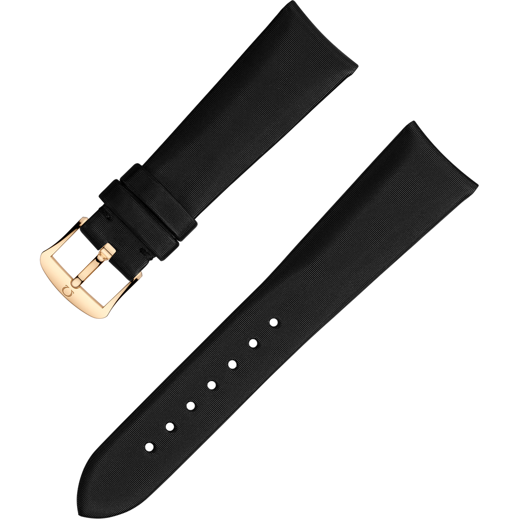 OMEGA Two‑piece strap Technological-satin black strap with pin buckle — 032CWZ010000W