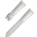 OMEGA Two‑piece strap White alligator leather strap with pin buckle — 032CUZ003887W