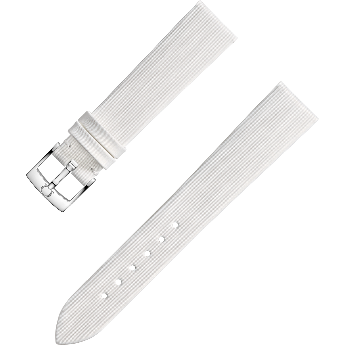OMEGA Two‑piece strap White leather strap with pin buckle — 98000463W