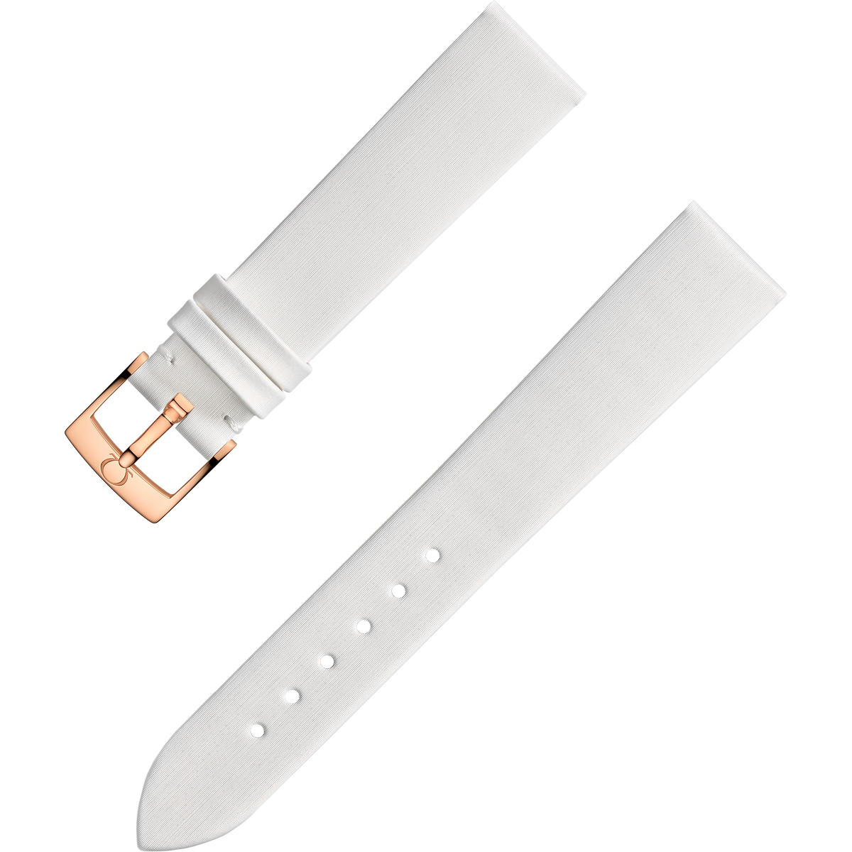OMEGA Two‑piece strap White leather strap with pin buckle — 98000463W
