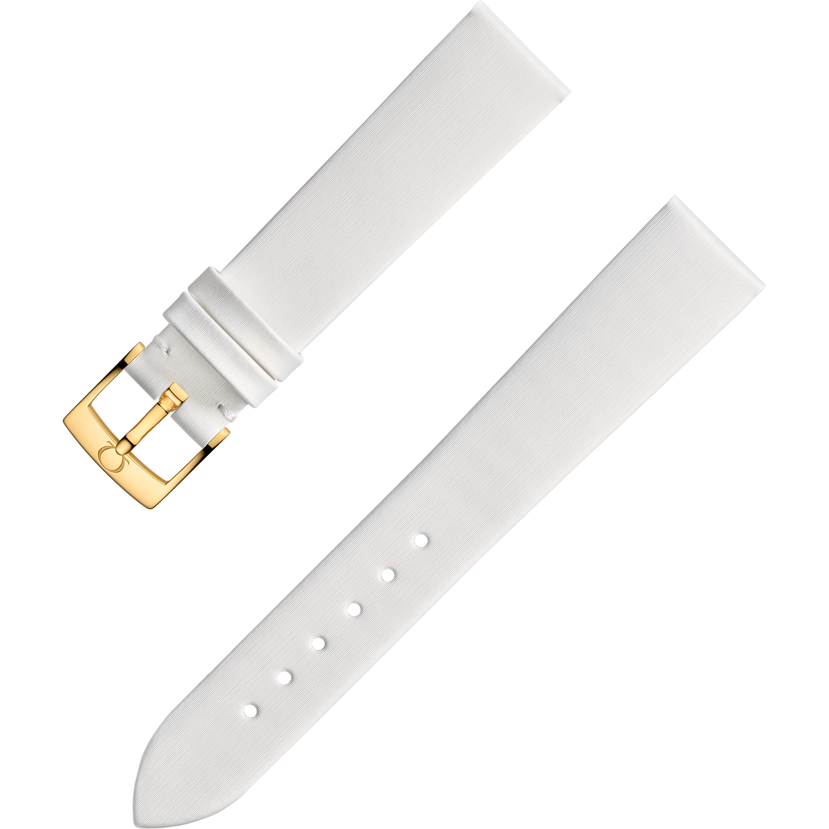 OMEGA Two‑piece strap White leather strap with pin buckle — 98000463W