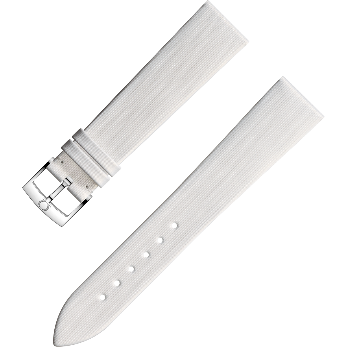 OMEGA Two‑piece strap White leather strap with pin buckle — 98000463W