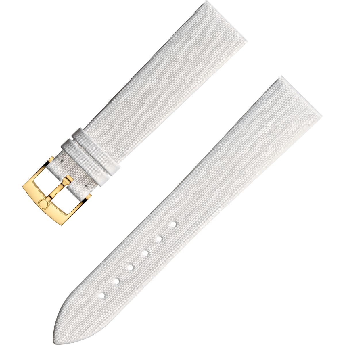 OMEGA Two‑piece strap White leather strap with pin buckle — 98000463W