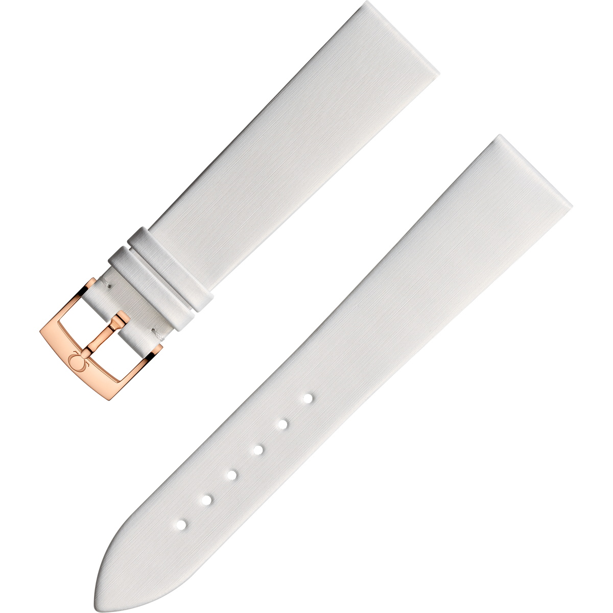 OMEGA Two‑piece strap White leather strap with pin buckle — 98000463W