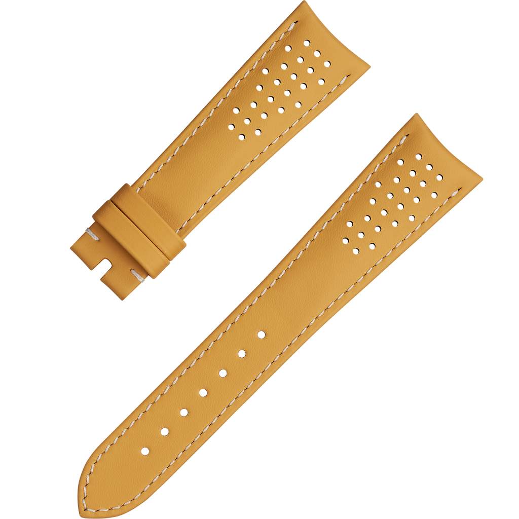 OMEGA Two‑piece strap Yellow leather strap with pin buckle — 032CUZ010014W