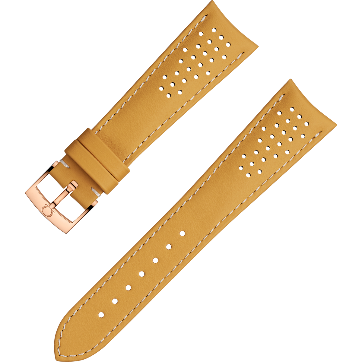 OMEGA Two‑piece strap Yellow leather strap with pin buckle — 032CUZ010014W