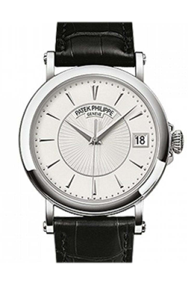 Patek Philippe Calatrava Automatic White Dial Black Leather Men's Watch 5153G-010 1